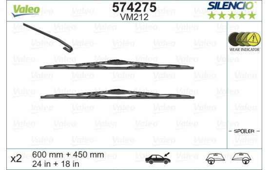 Torkarblad SILENCIO CONVENTIONAL SET 574275 Valeo, bild 2