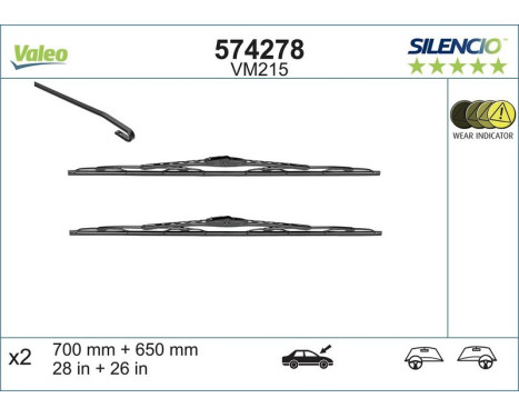 Torkarblad SILENCIO CONVENTIONAL SET 574278 Valeo, bild 3