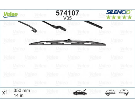 Torkarblad SILENCIO CONVENTIONAL SINGLE 574107 Valeo, bild 7