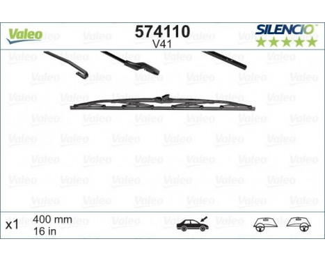 Torkarblad SILENCIO CONVENTIONAL SINGLE 574110 Valeo, bild 5