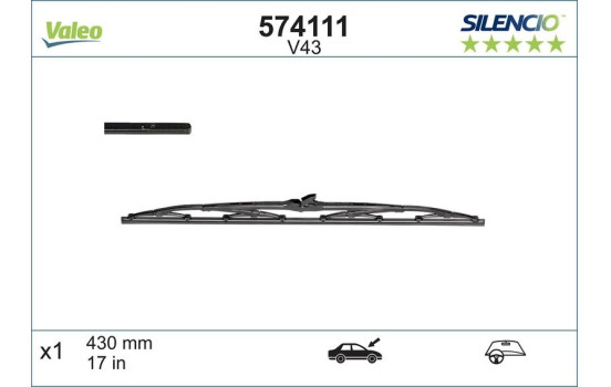 Torkarblad SILENCIO CONVENTIONAL SINGLE 574111 Valeo, bild 4