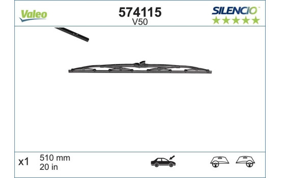 Torkarblad SILENCIO CONVENTIONAL SINGLE 574115 Valeo, bild 3