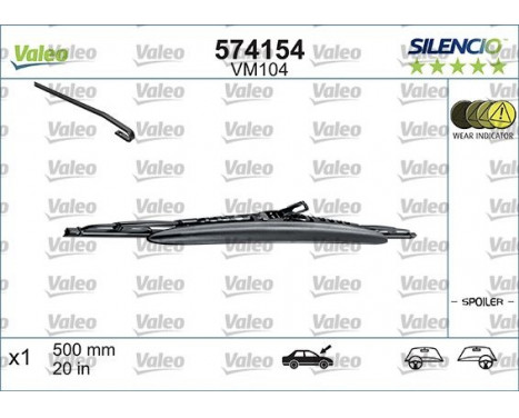 Torkarblad SILENCIO CONVENTIONAL SINGLE 574154 Valeo, bild 3