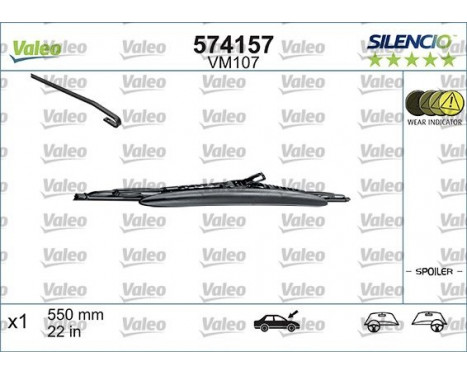 Torkarblad SILENCIO CONVENTIONAL SINGLE 574157 Valeo, bild 3