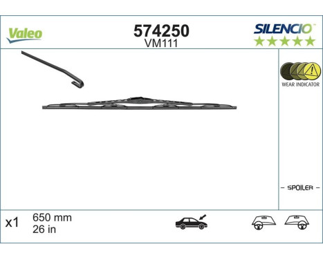 Torkarblad SILENCIO CONVENTIONAL SINGLE 574250 Valeo, bild 3