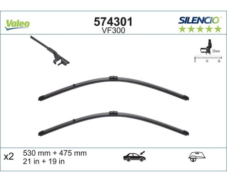Torkarblad SILENCIO FLAT BLADE SET 574301 Valeo, bild 7