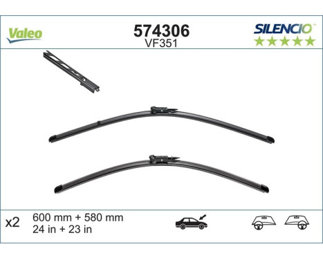 Torkarblad SILENCIO FLAT BLADE SET 574306 Valeo, bild 5