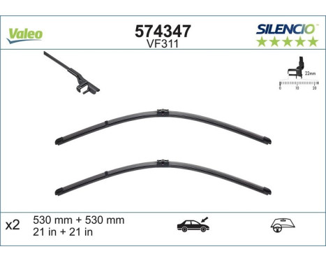 Torkarblad SILENCIO FLAT BLADE SET 574347 Valeo, bild 6
