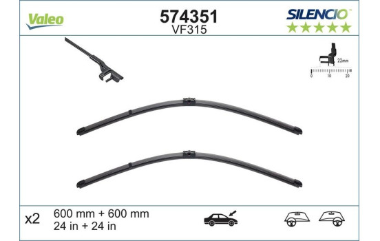 Torkarblad SILENCIO FLAT BLADE SET 574351 Valeo, bild 7
