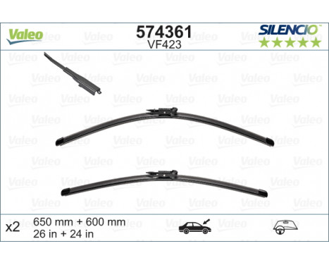 Torkarblad SILENCIO FLAT BLADE SET 574361 Valeo, bild 4