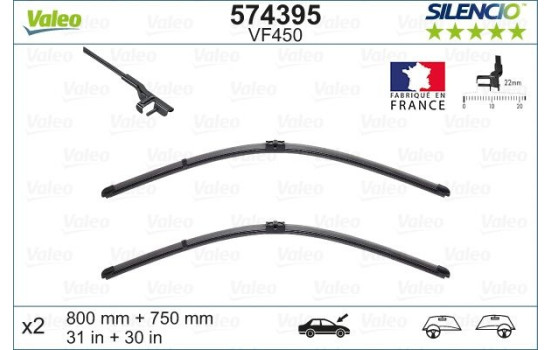 Torkarblad SILENCIO FLAT BLADE SET 574395 Valeo, bild 9