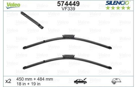Torkarblad SILENCIO FLAT BLADE SET 574449 Valeo, bild 2