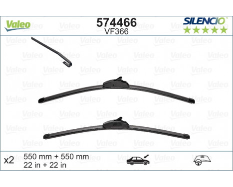 Torkarblad SILENCIO FLAT BLADE SET 574466 Valeo, bild 2