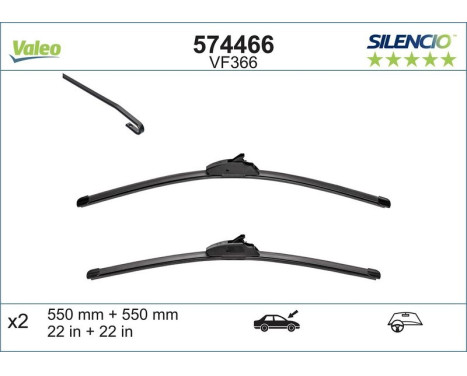 Torkarblad SILENCIO FLAT BLADE SET 574466 Valeo, bild 4