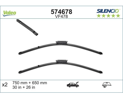 Torkarblad SILENCIO FLAT BLADE SET 574678 Valeo, bild 7