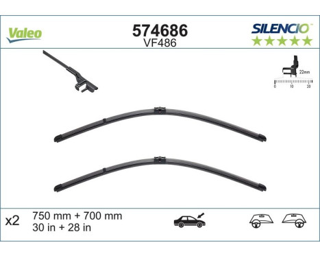 Torkarblad SILENCIO FLAT BLADE SET 574686 Valeo, bild 8