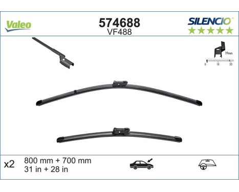 Torkarblad SILENCIO FLAT BLADE SET 574688 Valeo, bild 5