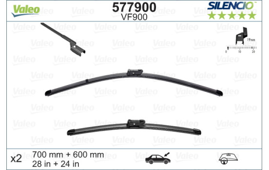 Torkarblad SILENCIO FLAT BLADE SET 577900 Valeo, bild 2