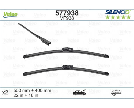 Torkarblad SILENCIO FLAT BLADE SET 577938 Valeo, bild 2