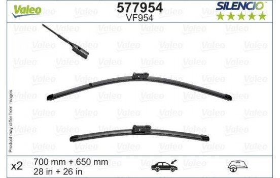 Torkarblad SILENCIO FLAT BLADE SET 577954 Valeo