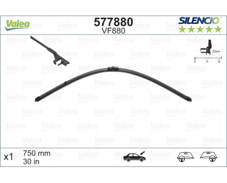 Torkarblad SILENCIO FLAT BLADE SINGLE 577880 Valeo, bild 2