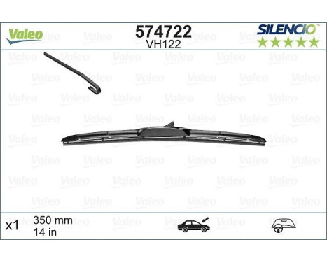 Torkarblad SILENCIO HYBRID SINGLE 574722 Valeo, bild 3