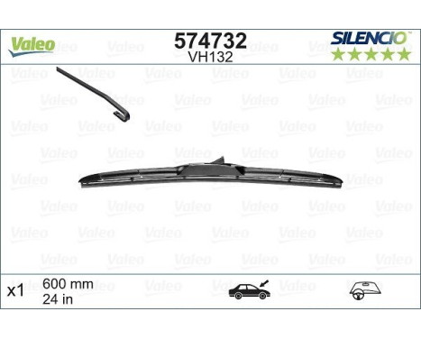 Torkarblad SILENCIO HYBRID SINGLE 574732 Valeo, bild 3