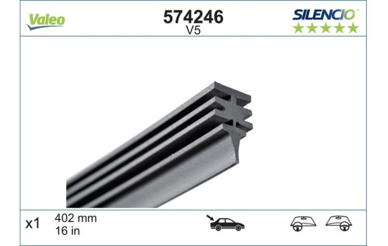 Torkarbladgummi SILENCIO CONVENTIONAL SINGLE 574246 Valeo, bild 2