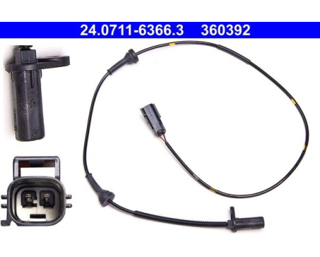 Capteur, vitesse de roue 24.0711-6366.3 ATE