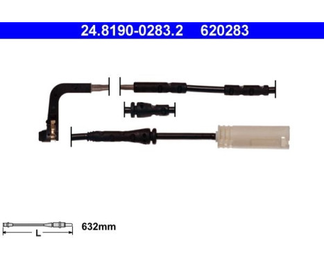 Contact d'avertissement, usure des plaquettes de frein 24.8190-0283.2 ATE