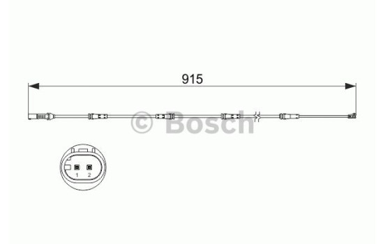 Contact d'avertissement, usure des plaquettes de frein AP837 Bosch, Image 2