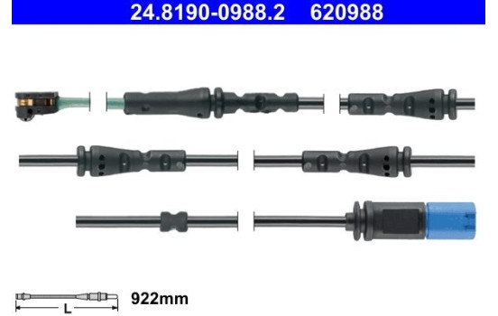 Contact d'avertissement, usure des garnitures/plaquettes de frein 24.8190-0988.2 ATE