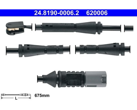 Contact d'avertissement, usure des plaquettes de frein 24.8190-0006.2 ATE