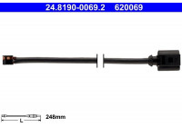 Contact d'avertissement, usure des plaquettes de frein 24.8190-0069.2 ATE