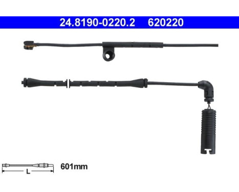 Contact d'avertissement, usure des plaquettes de frein 24.8190-0220.2 ATE