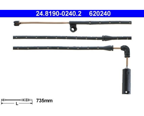 Contact d'avertissement, usure des plaquettes de frein 24.8190-0240.2 ATE