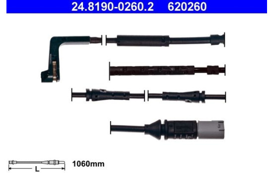 Contact d'avertissement, usure des plaquettes de frein 24.8190-0260.2 ATE