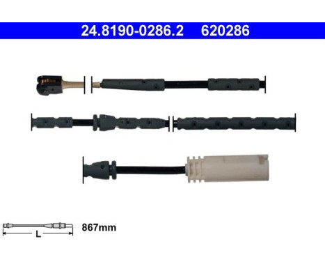 Contact d'avertissement, usure des plaquettes de frein 24.8190-0286.2 ATE