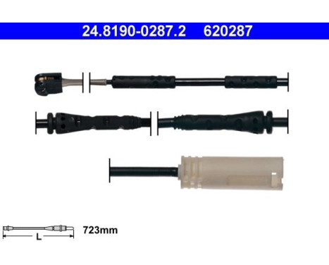 Contact d'avertissement, usure des plaquettes de frein 24.8190-0287.2 ATE