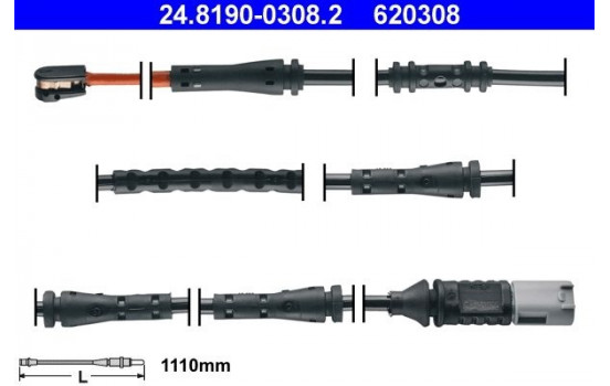 Contact d'avertissement, usure des plaquettes de frein 24.8190-0308.2 ATE