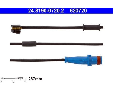 Contact d'avertissement, usure des plaquettes de frein 24.8190-0720.2 ATE