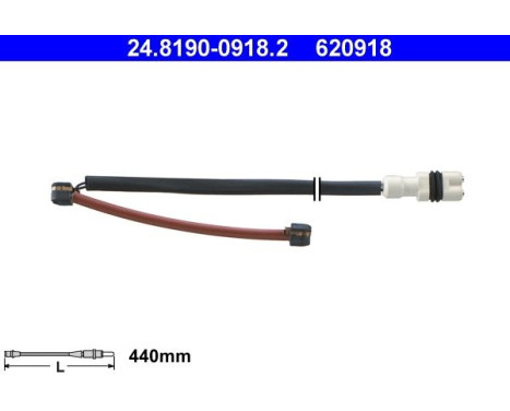 Contact d'avertissement, usure des plaquettes de frein 24.8190-0918.2 ATE