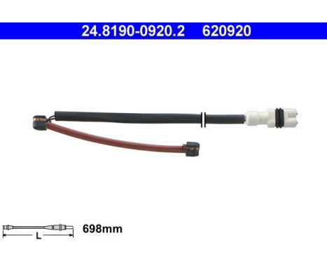 Contact d'avertissement, usure des plaquettes de frein 24.8190-0920.2 ATE