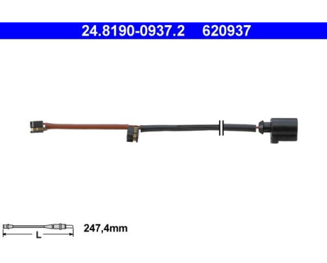 Contact d'avertissement, usure des plaquettes de frein 24.8190-0937.2 ATE