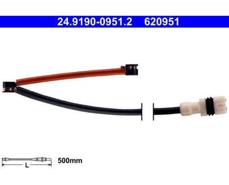 Contact d'avertissement, usure des plaquettes de frein 24.8190-0951.2 ATE
