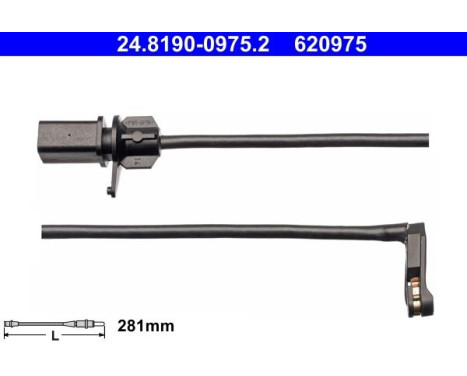Contact d'avertissement, usure des plaquettes de frein 24.8190-0975.2 ATE