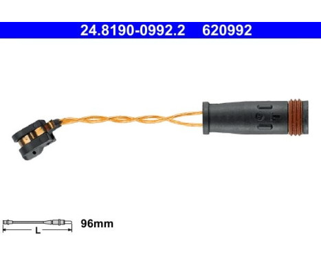 Contact d'avertissement, usure des plaquettes de frein 24.8190-0992.2 ATE