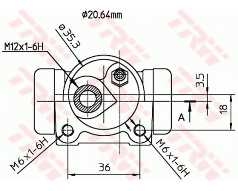 Cylindre de roue BWF168 TRW, Image 2