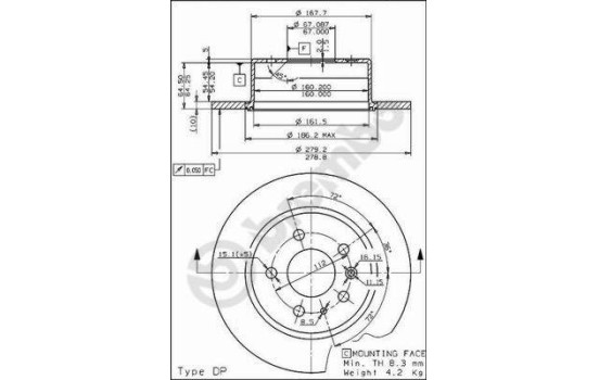 Disque de frein 08.1395.40 Brembo, Image 2