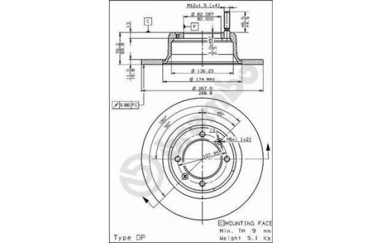 Disque de frein 08.2567.30 Brembo, Image 2